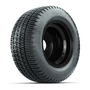 Set of (4) 10 in Matte Black Steel Offset Wheels with 205/50-10 Fusion Street Tires