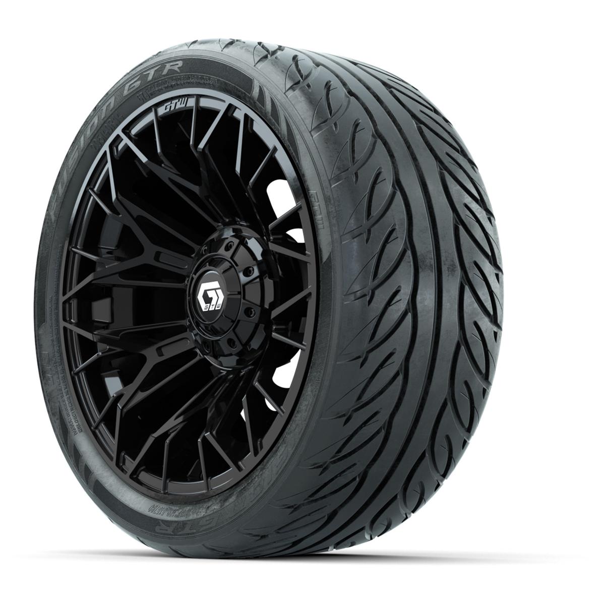 Set of (4) 14 in GTW® Stellar Black Wheels with 205/40-R14 Fusion GTR Street Tires