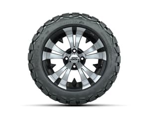 14” GTW Vampire Black and Machined Wheels with 22” Timberwolf Mud Tires – Set of 4