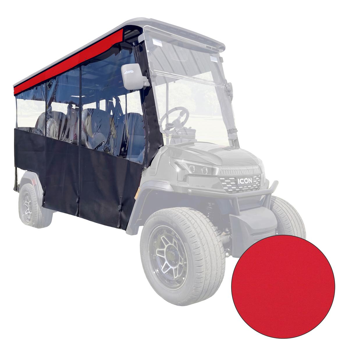 RedDot 6-Passenger Black Track Style Enclosure with Jockey Red Valance for ICON i60LX (Years 2026-Up)