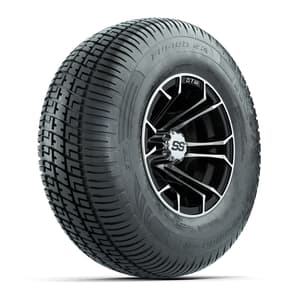 GTW Spyder Machined/Black 10 in Wheels with 205/65-R10 Fusion SR Steel Belted Radial Tires – Full Set