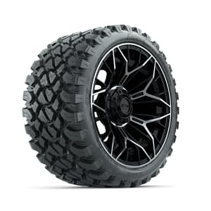 Set of (4) 15 in GTW® Stellar Machined & Black Wheels with 23x10-R15 Nomad All-Terrain Tire