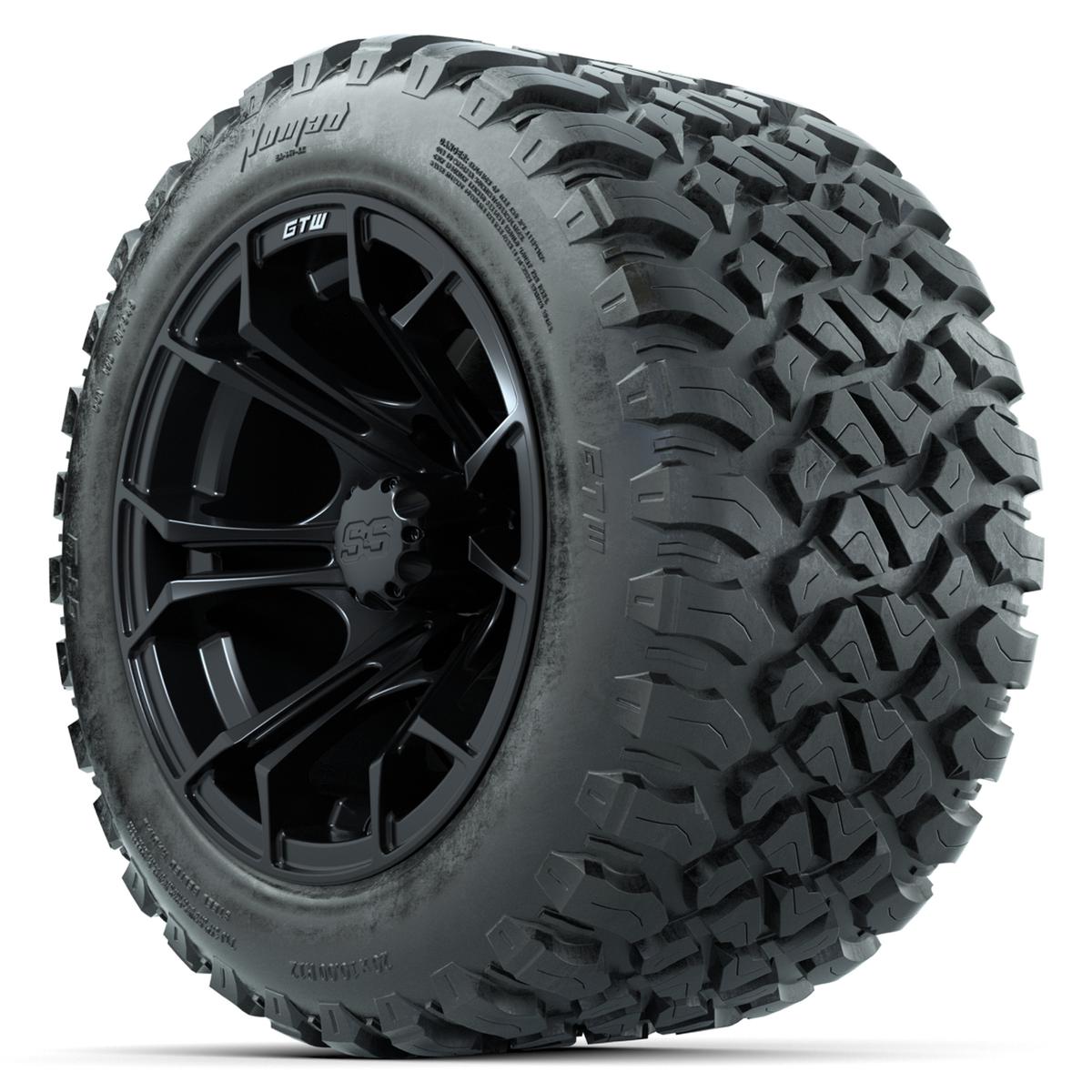 GTW Spyder Matte Black 12 in Wheels with 20x10-R12 GTW Nomad All-Terrain Tires – Full Set