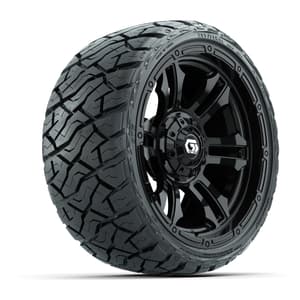 GTW Shogun Gloss Black 14 in Wheels with 205/35-R14 Maverick Low-Profile All-Terrain Tires – Full Set