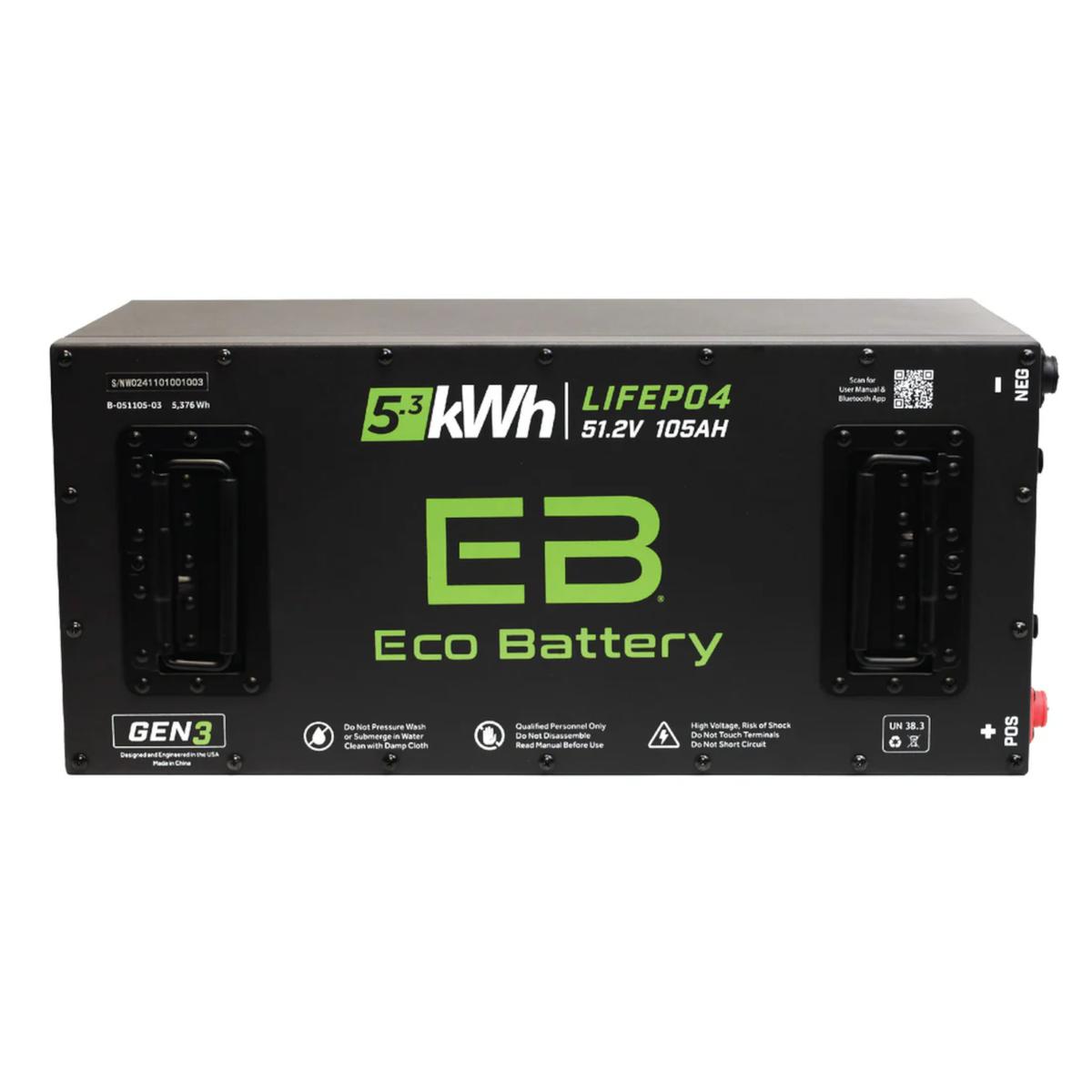 Eco Battery 51V 105Ah GEN3 “Skinny” LifePo4 Lithium Battery Only