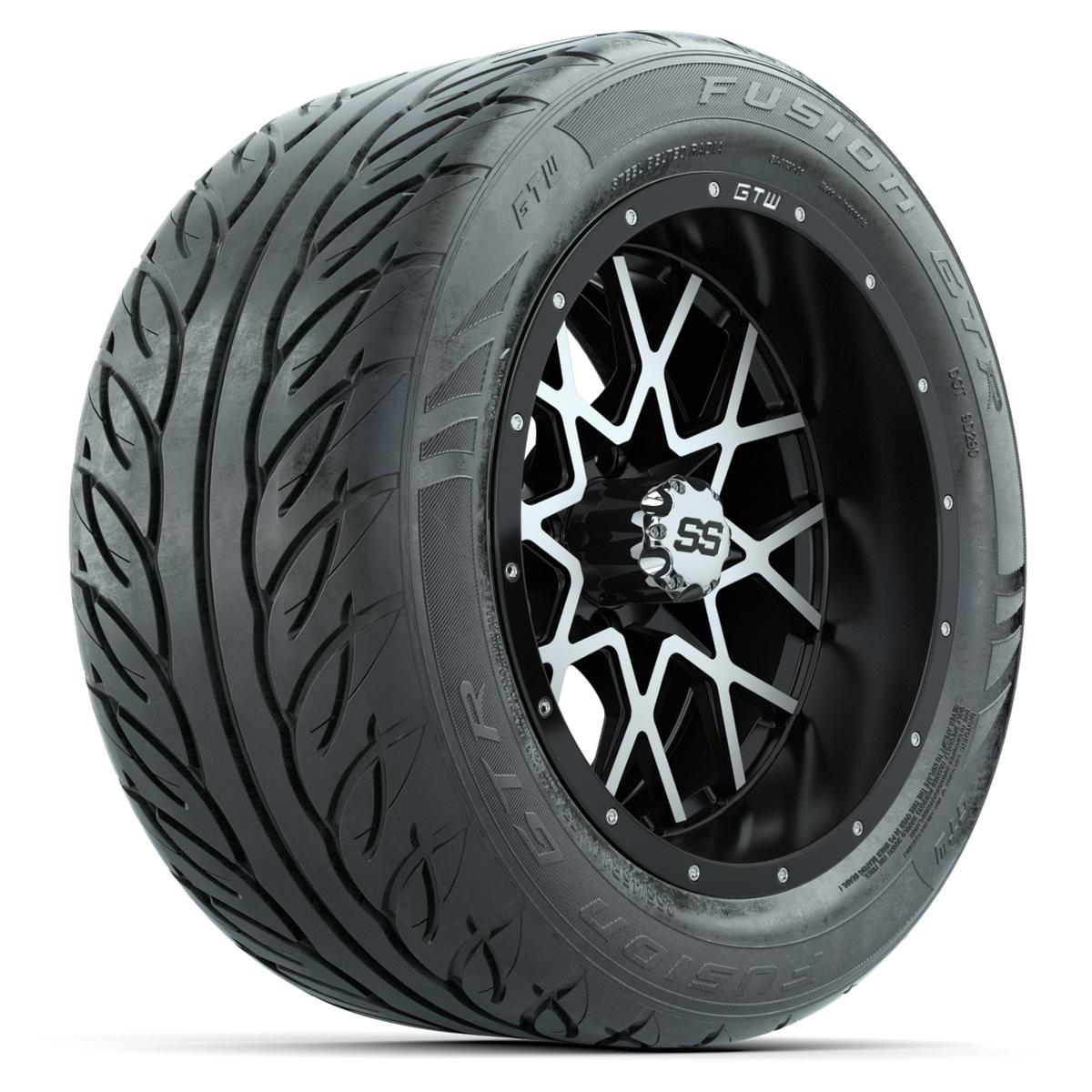 Set of (4) 14 in GTW Vortex Wheels with 255/45-R14 Fusion GTR Street Tires