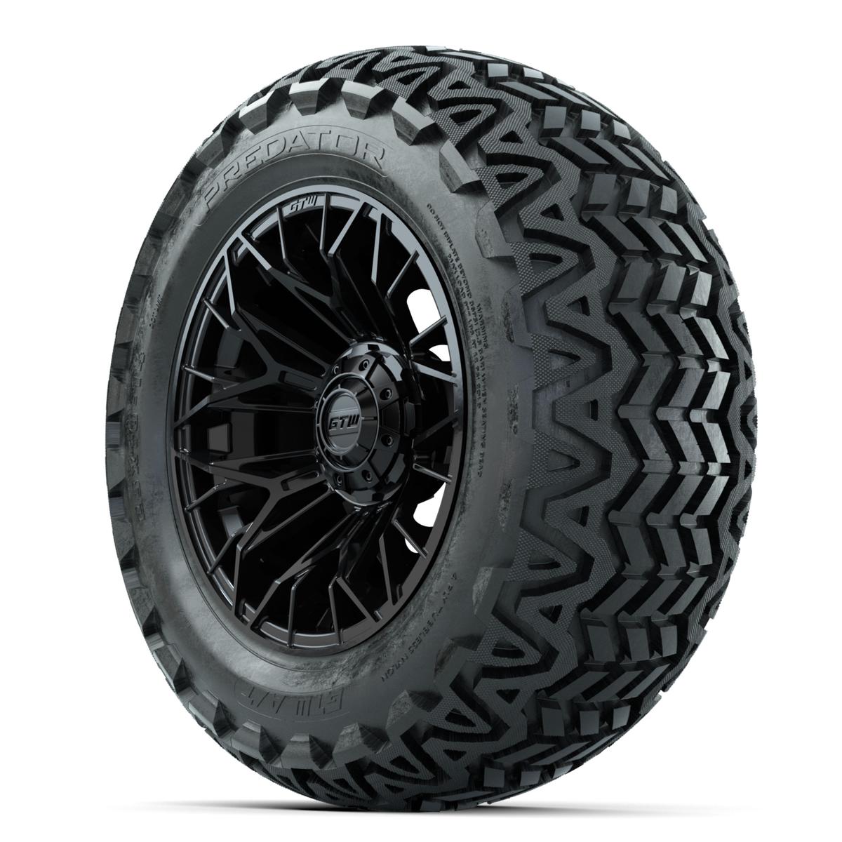 Set of (4) 14 in GTW® Stellar Black Wheels with 23x10-14 Predator All-Terrain Tires