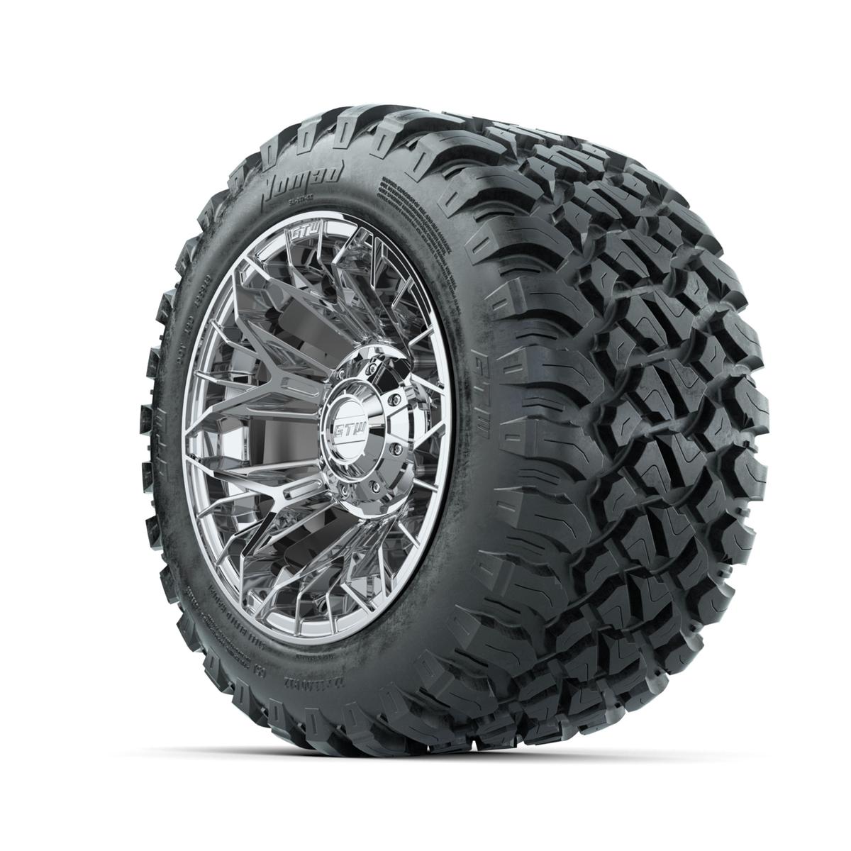 Set of (4) 12 in GTW® Stellar Chrome Wheels with 22x11-R12 Nomad All-Terrain Tires