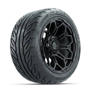 GTW Bravo Matte Black 14 in Wheels with 225/40-R14 Fusion GTR Street Tires – Full Set