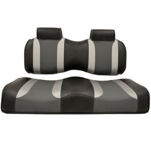 MadJax&reg; Tsunami Black–Liquid Silver w/ Lagoon Gray EZGO TXT/RXV Front Seat Cushions