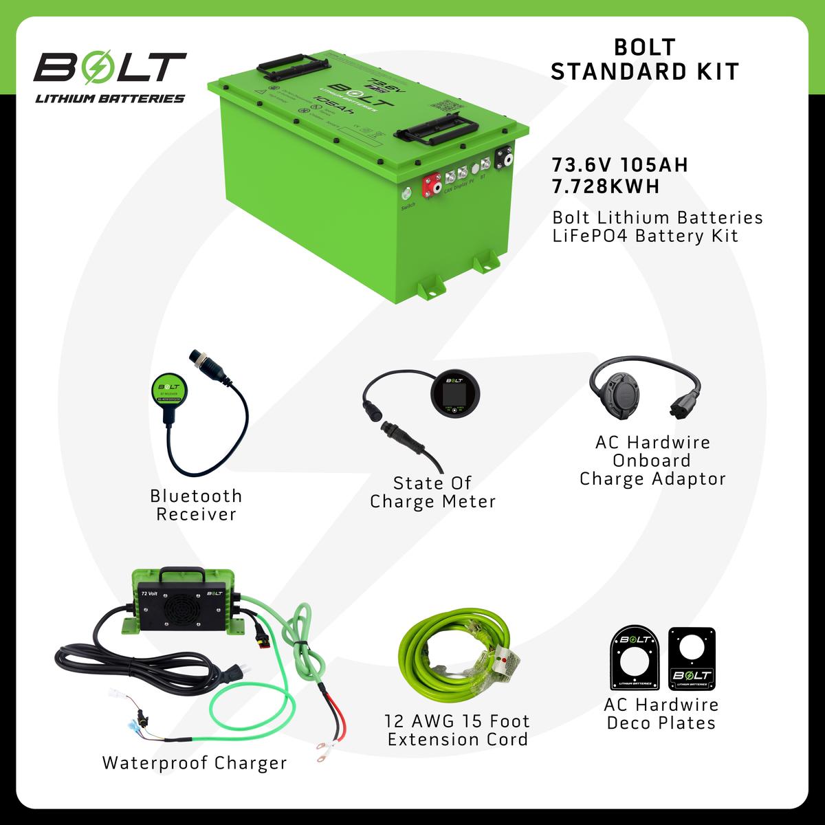Bolt Energy Bad Boy Buggies 74V 74V 105AH Heated Standard Battery Kit