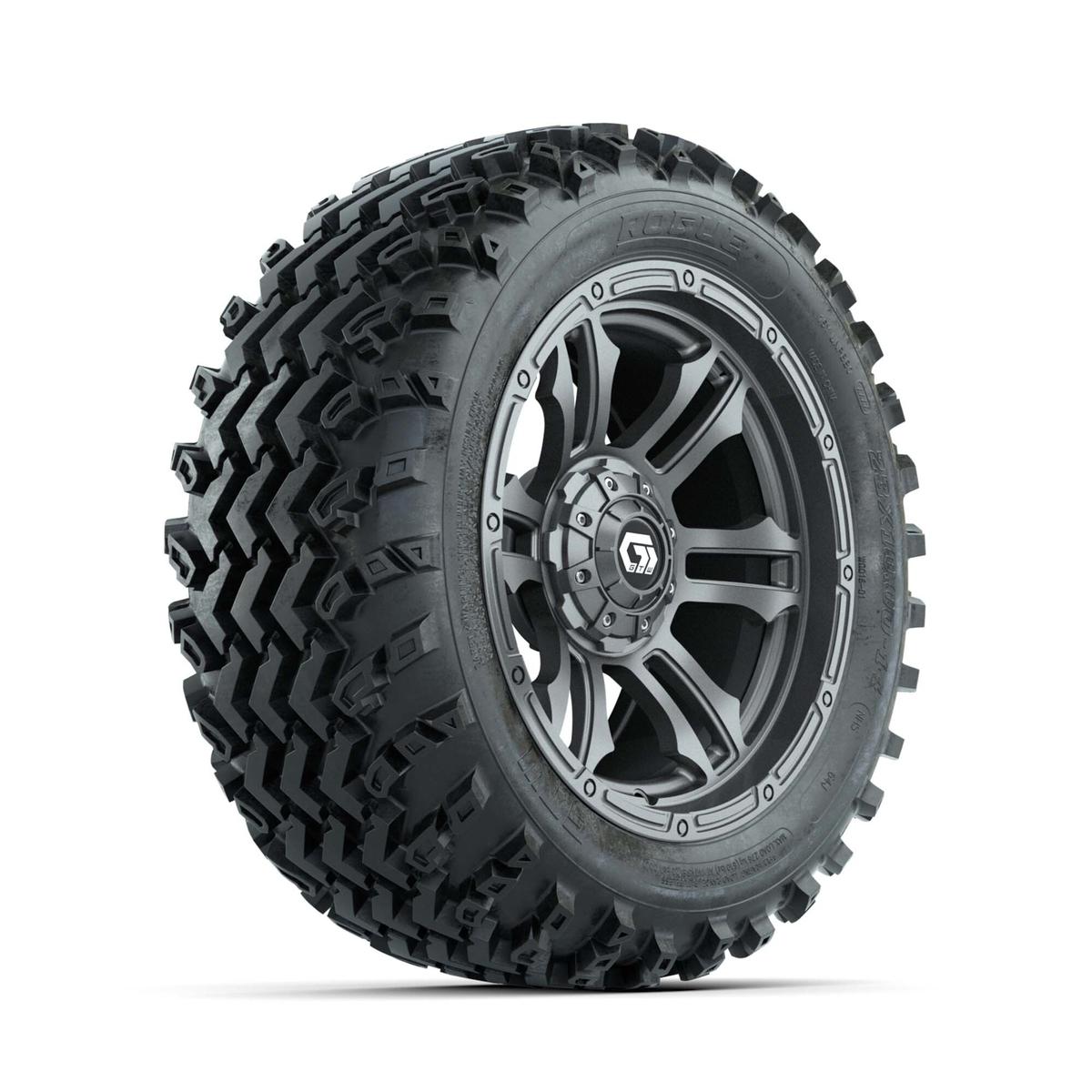 GTW&reg; Shogun Gunmetal 14 in Wheels with 23X10.00-14 Rogue All-Terrain Tires – Full Set