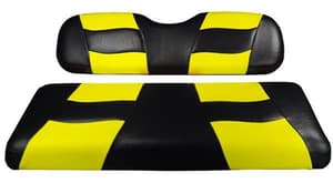 MadJax&reg; Riptide Black/Yellow Two-Tone Yamaha G29/Drive Front Seat Covers (Years 2008-Up)