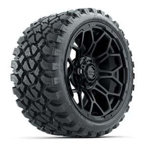 Set of (4) 15&Prime; GTW Bravo Matte Black Wheels with 23x10-R15 Nomad All-Terrain Tires