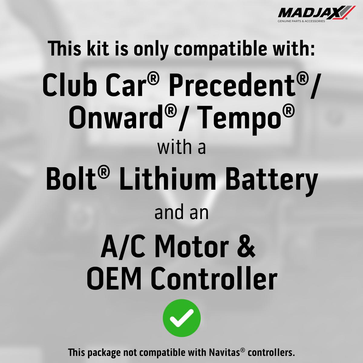 MadJax&reg; Kinect&trade; Club Car Precedent/Tempo/Onward with Bolt Battery Setup Display Screen A/C Kit, Wire Harnesses