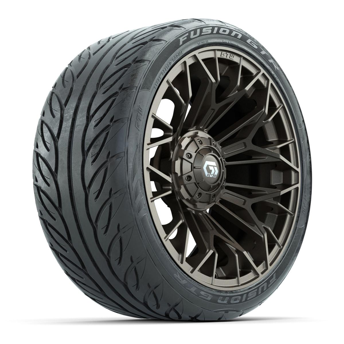 Set of (4) 15 in GTW® Stellar Matte Bronze Wheels with 215/40-R15 Fusion GTR Street Tires