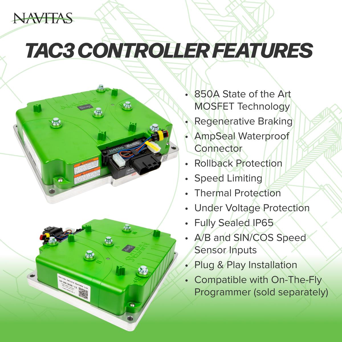 Navitas EZGO TXT 48V & 72V Models with 1206HB Controller TAC3 850A AC Conversion Kit