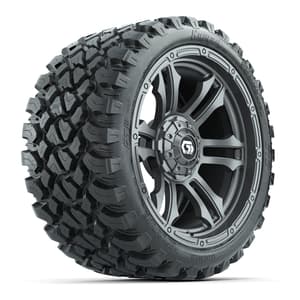 GTW® Shogun Gunmetal 15 in Wheels with 23x10-R15 Nomad Steel Belted Radial All-Terrain Tires – Full Set