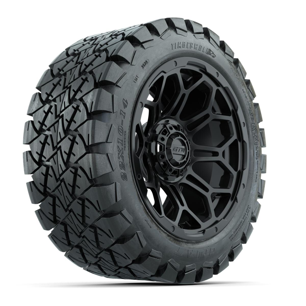 Set of (4) 14 in GTW Bravo Wheels with 22x10-14 GTW Timberwolf All-Terrain Tires