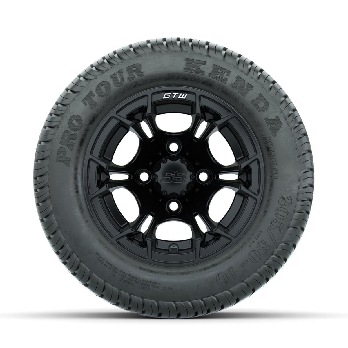 GTW Spyder Matte Black 10 in Wheels with 205/50-10 Kenda Pro Tour Low-profile Tires – Full Set