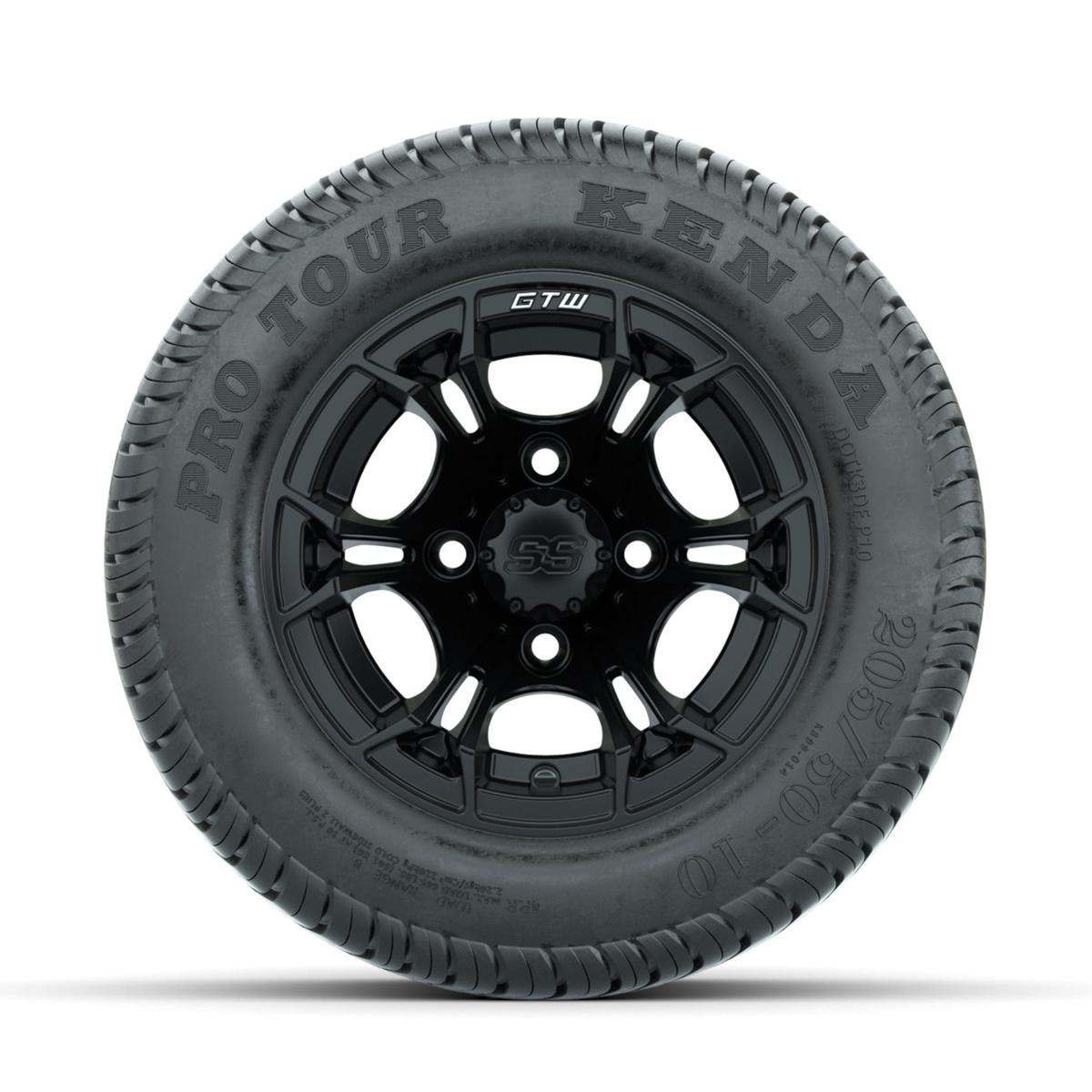 GTW Spyder Matte Black 10 in Wheels with 205/50-10 Kenda Pro Tour Low-profile Tires – Full Set