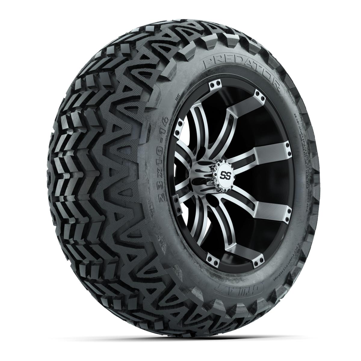 GTW Tempest Black and Machined Wheels with 23in Predator A-T Tires - 14 Inch
