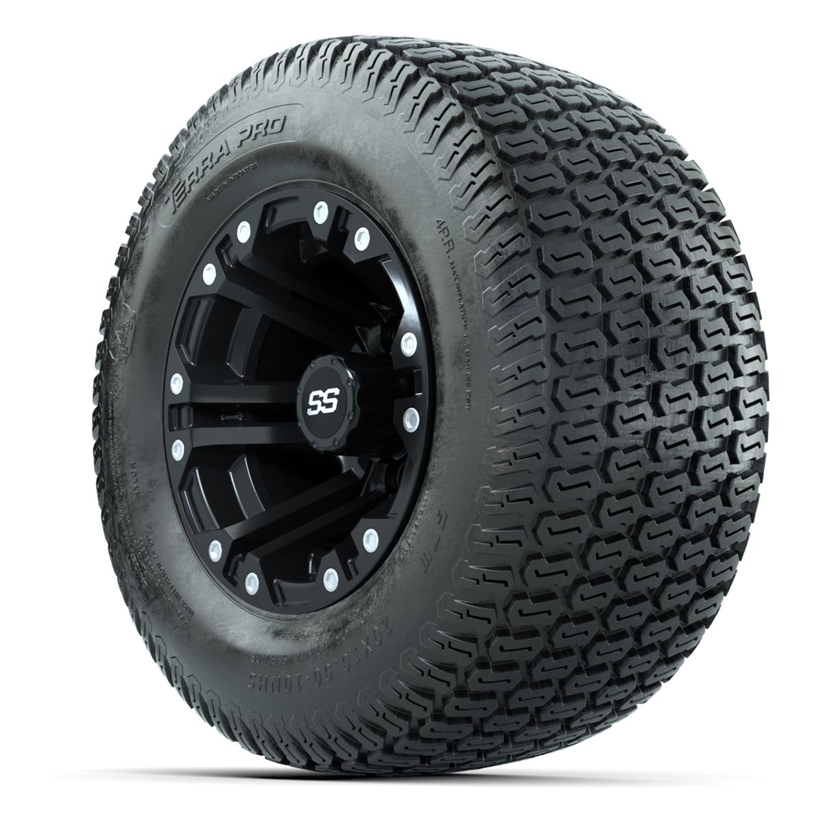 GTW Specter Matte Black 10 in Wheels with 20x10-10 S-Pattern Terra Pro Street Tires – Full Set