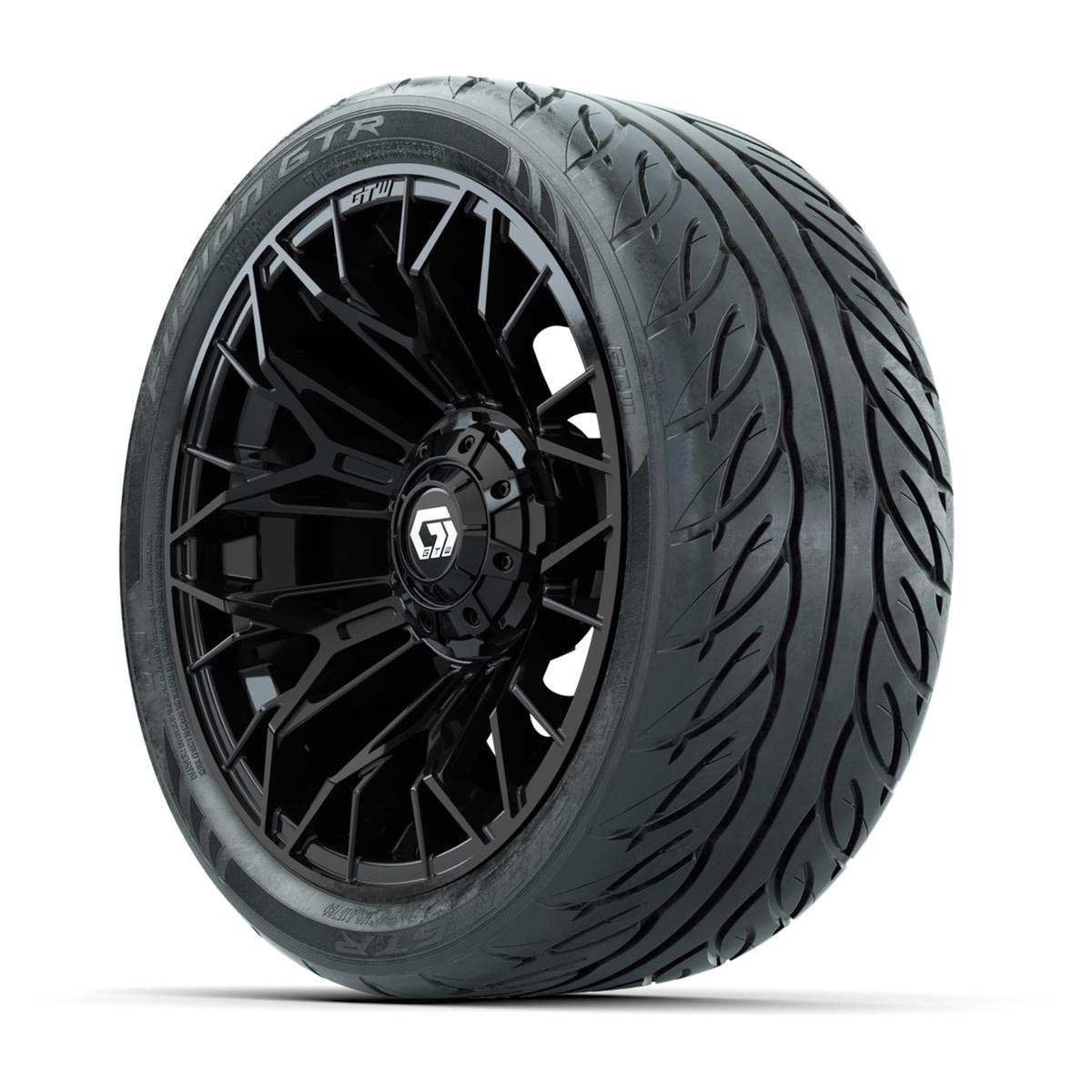 Set of (4) 14 in GTW® Stellar Black Wheels with 205/40-R14 Fusion GTR Street Tires