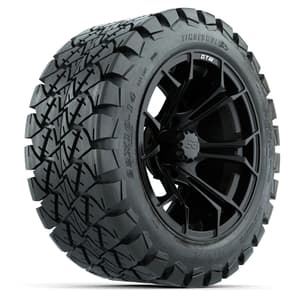 GTW Spyder Matte Black 14 in Wheels with 22x10-14 GTW Timberwolf All-Terrain Tires – Full Set