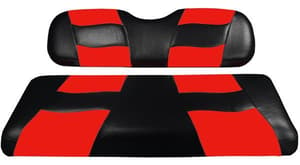 MadJax&reg; Riptide Black/Red Two-Tone Yamaha G29/Drive Front Seat Covers (Years 2008-Up)