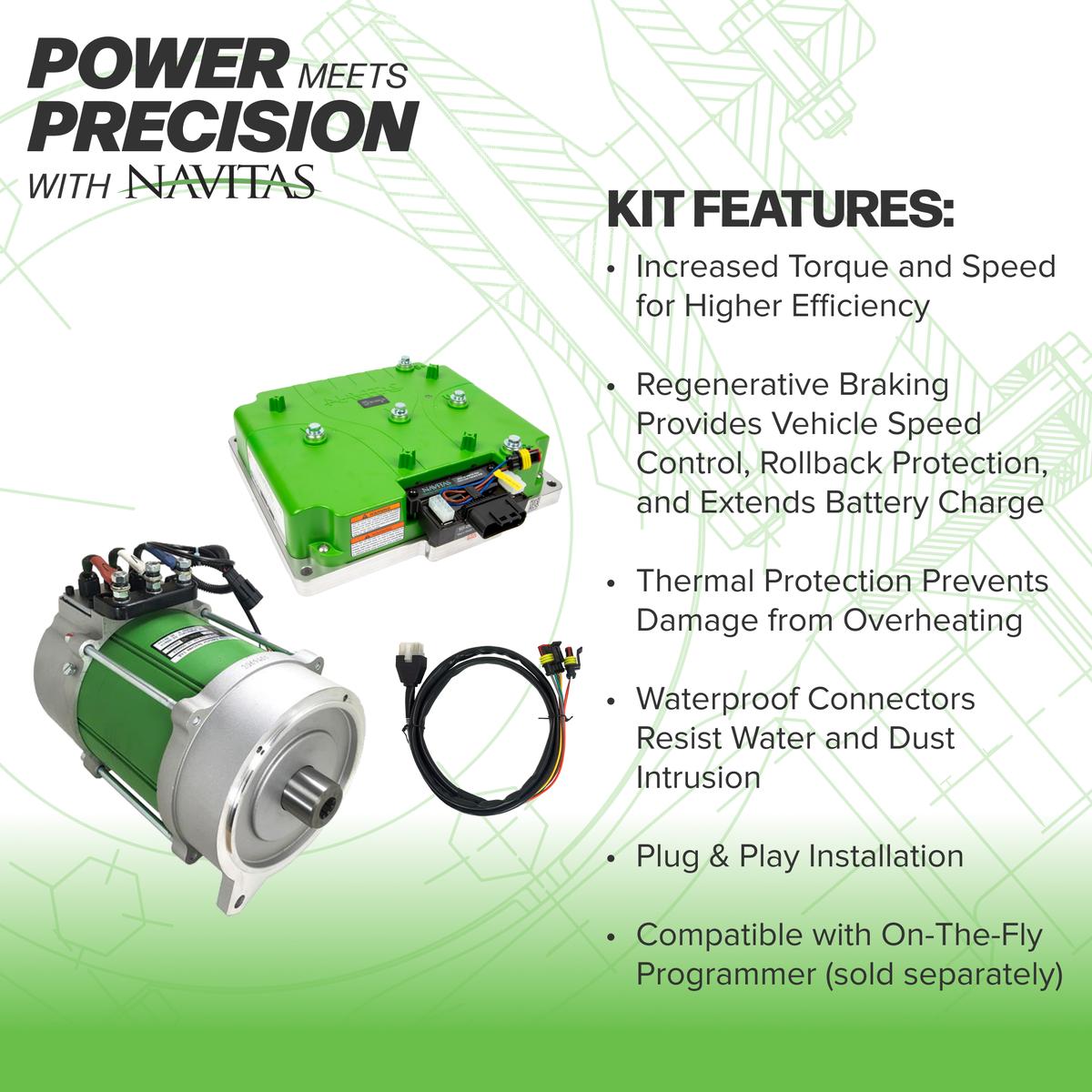 Navitas Yamaha G29/Drive 48V &amp; 72V Models with JW Moric Controller TAC3 850A 19T AC Conversion Kit