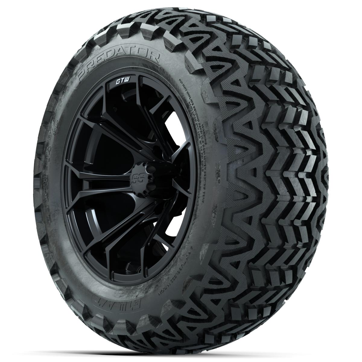 GTW Spyder Matte Black 14 in Wheels with 23x10-14 GTW Predator All-Terrain Tires – Full Set