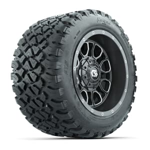 GTW&reg; Volt Gunmetal 12 in Wheels with 20X10-12 Nomad Steel Belt Radial All-Terrain Tires – Full Set