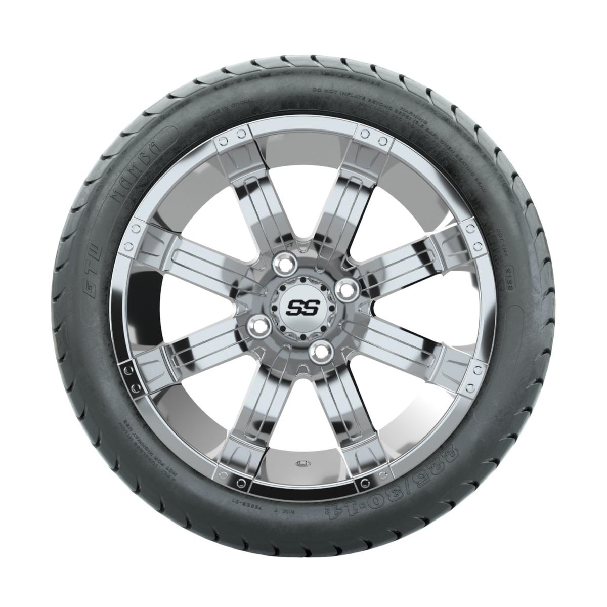 14” GTW Tempest Chrome Wheels with Mamba Street Tires – Set of 4