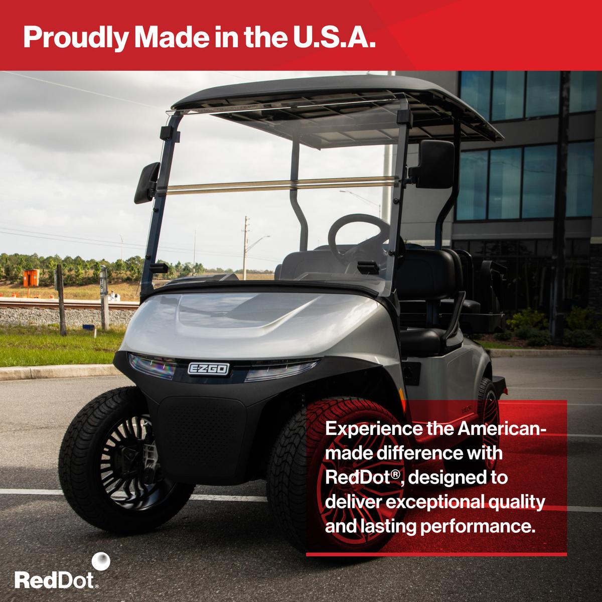 RedDot Yamaha Drive2 Clear 1/4" Folding Windshield with Rubber Trim (Years 2017-Up)