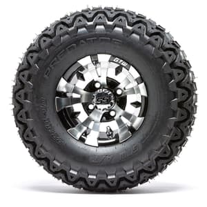 GTW Vampire Black and Machined Wheels with 22in Predator A-T Tires - 10 Inch