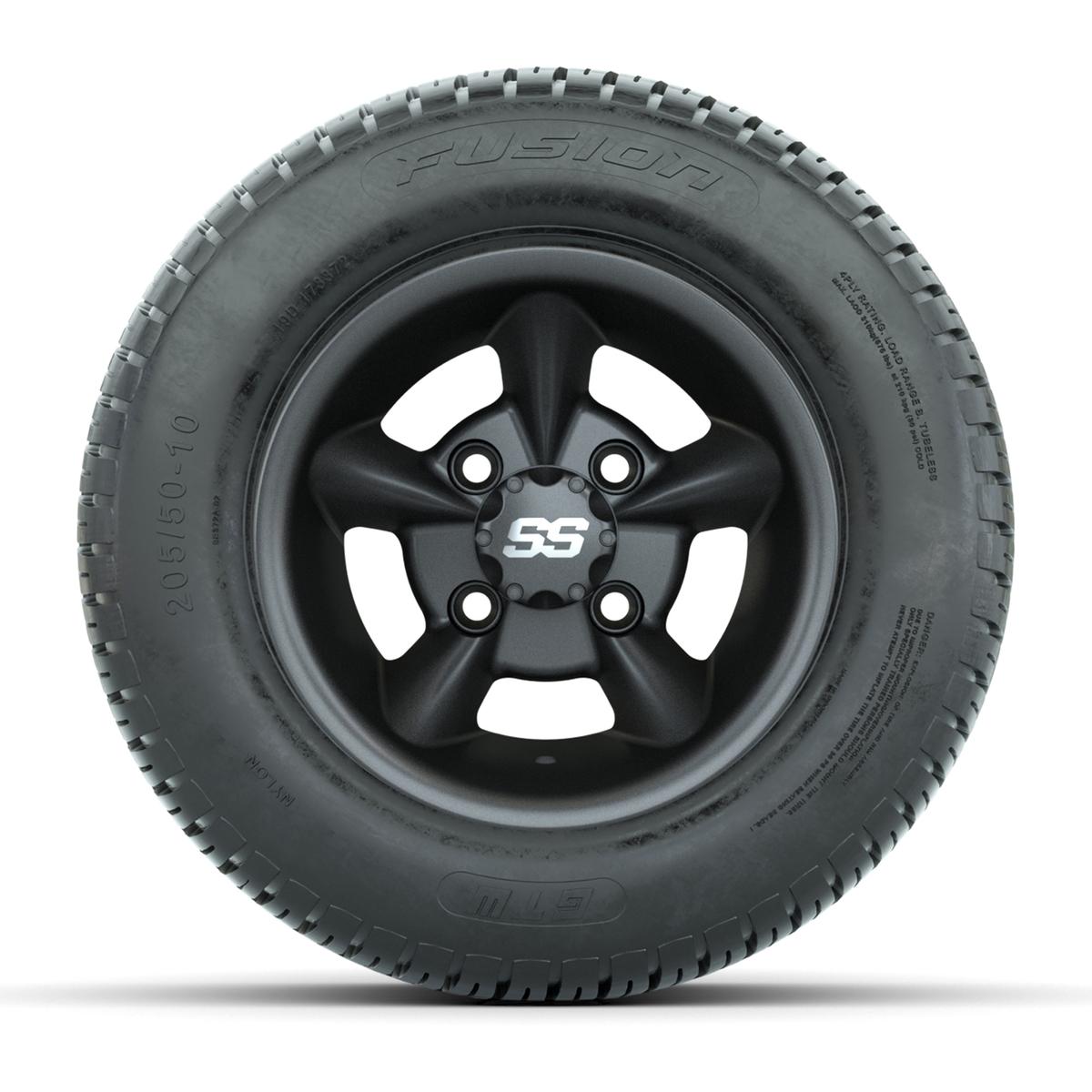 GTW Godfather Matte Gray 10 in Wheels with 205/50-10 Fusion Street Tires – Full Set