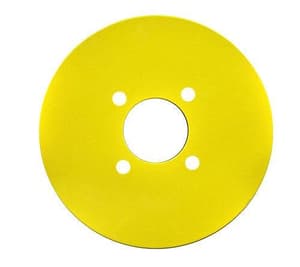 Set of (4) MadJax&reg; Yellow Aluminum Wheel Plates (Fits 12” / 14”)