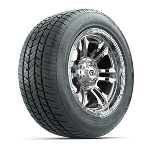 GTW&reg; Shogun Chrome 14 in Wheels with 255/50-R14 Fusion STR DOT Approved Street Tires - Full Set
