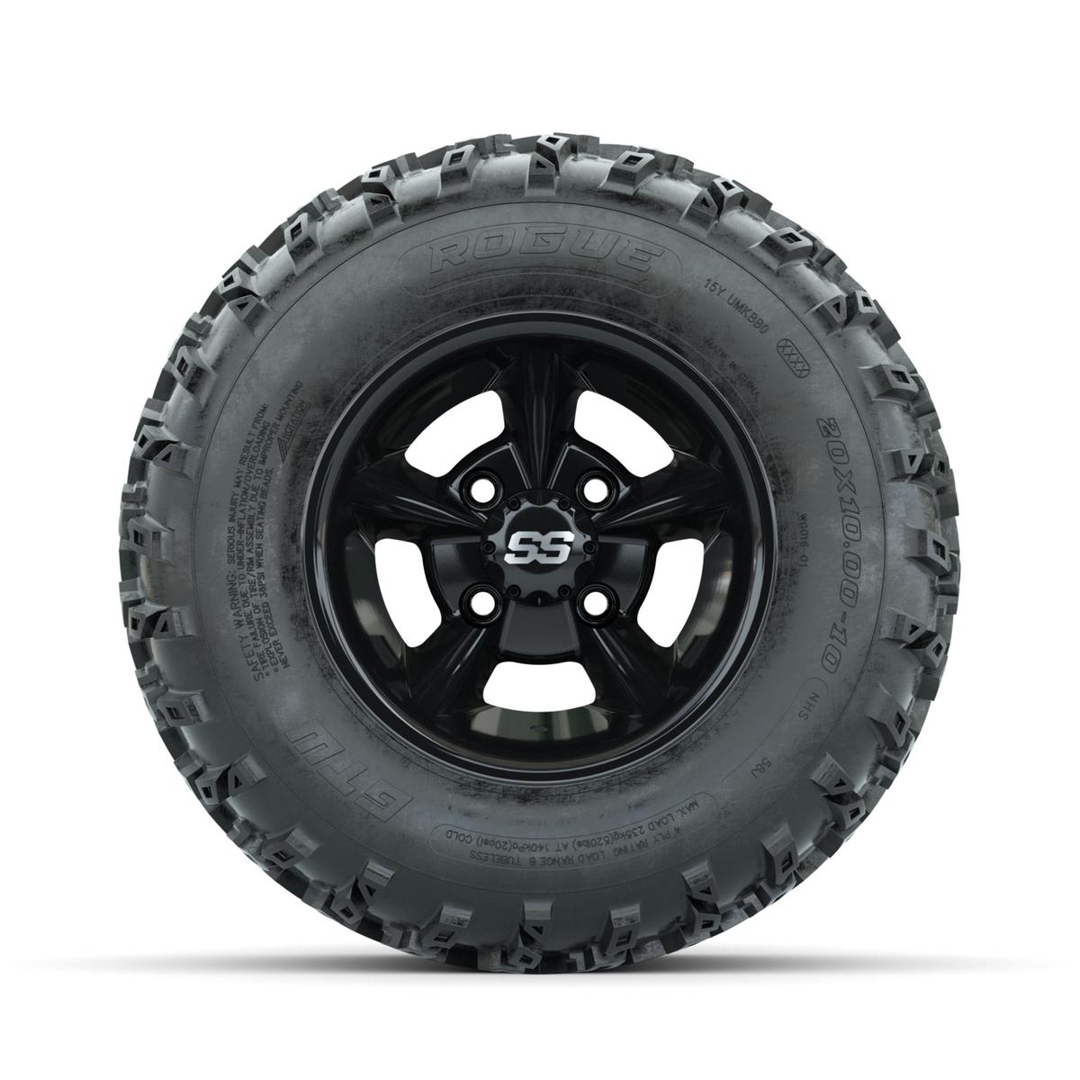 GTW Godfather Black 10 in Wheels with 20x10.00-10 Rogue All Terrain Tires – Full Set