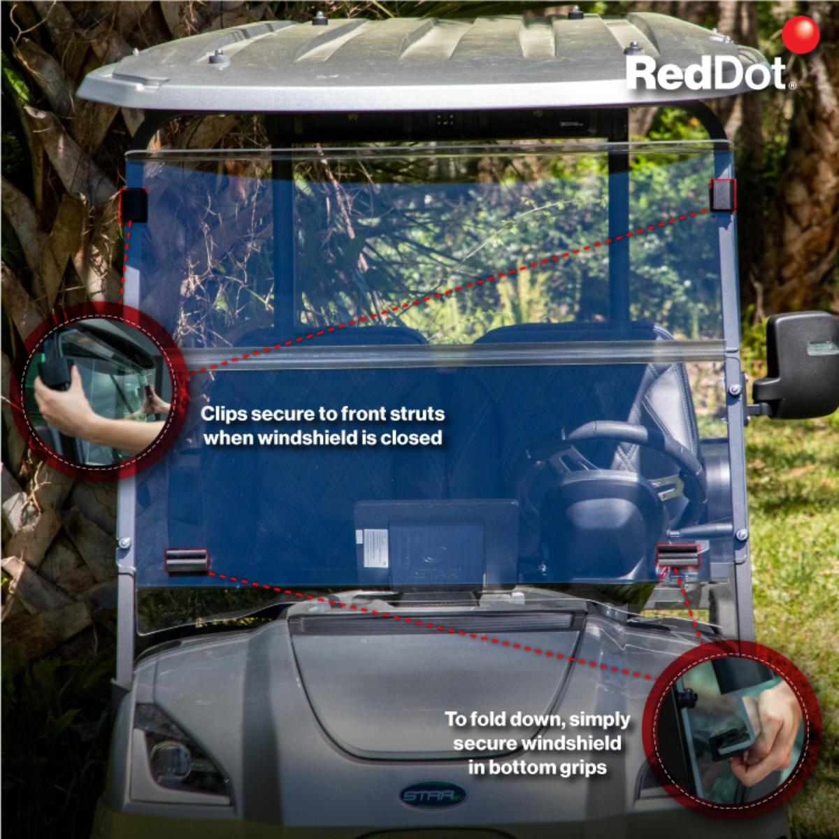 RedDot Star EV Sirius Clear 1/4" Folding Windshield