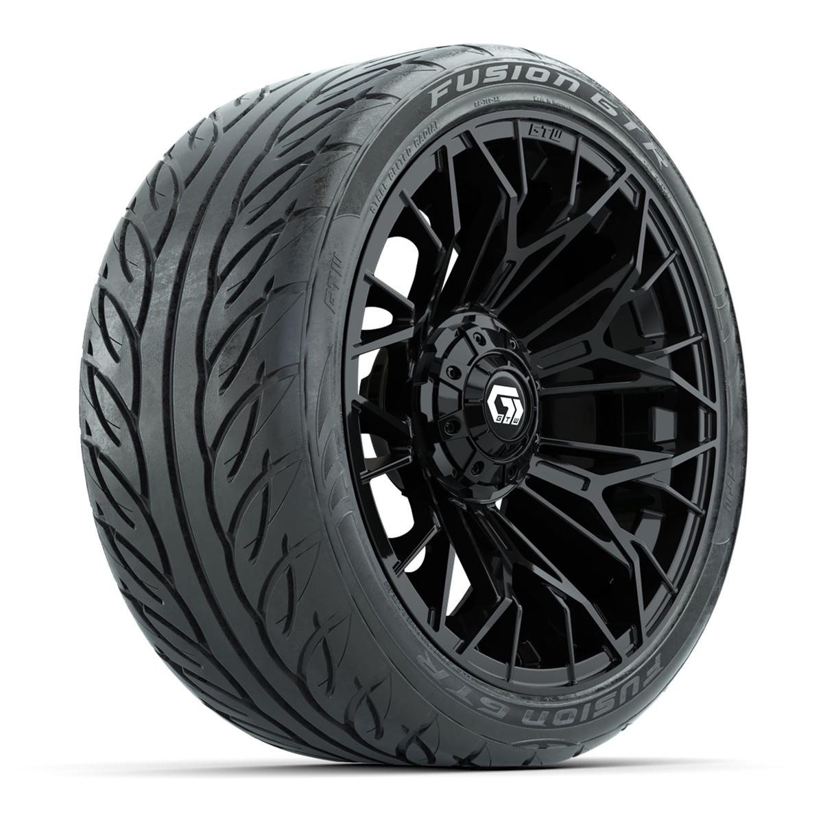 Set of (4) 15 in GTW® Stellar Black Wheels with 215/40-R15 Fusion GTR Street Tires