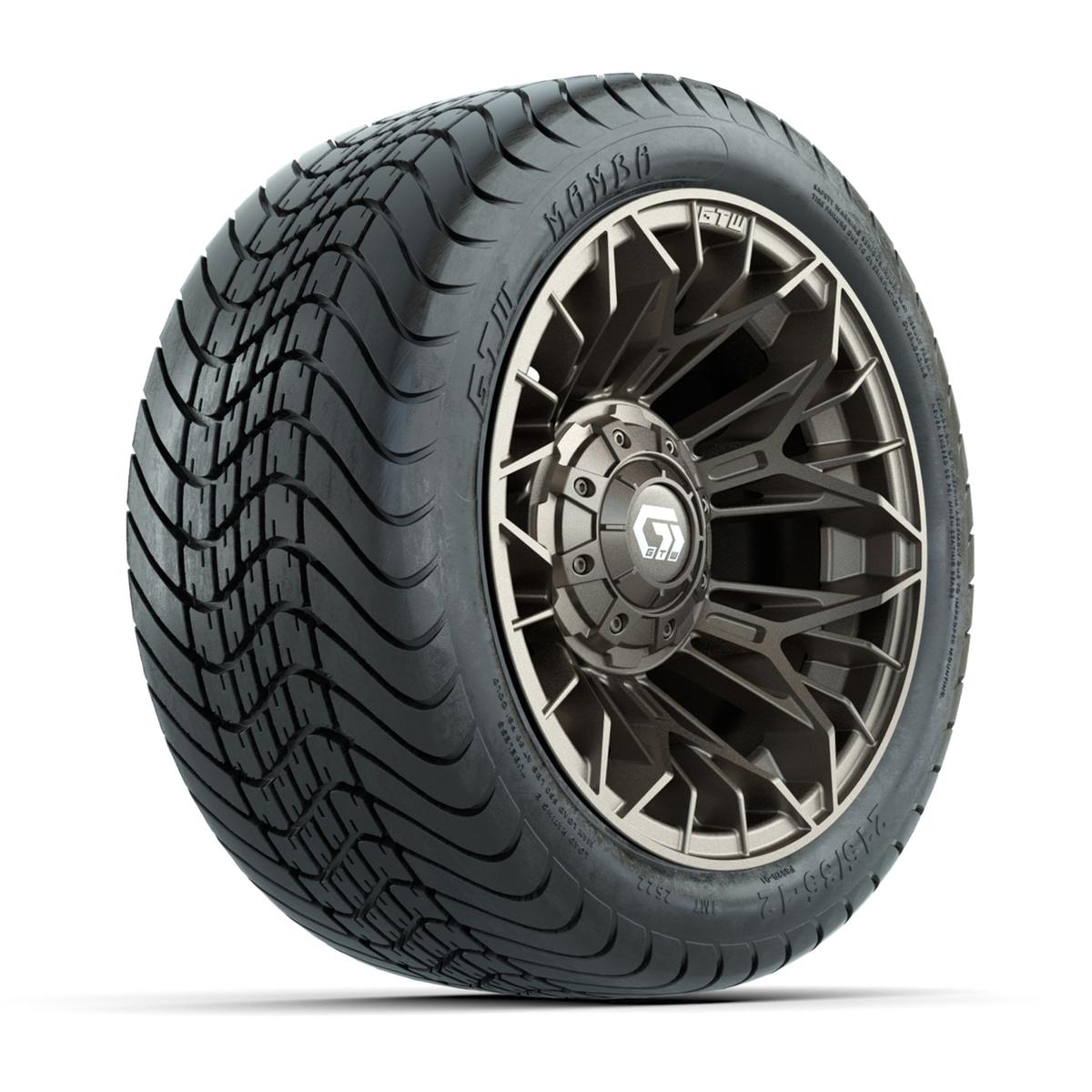 Set of (4) 12 in GTW® Stellar Matte Bronze Wheels with 215/35-12 Mamba Street Tires