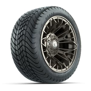 Set of (4) 12 in GTW® Stellar Matte Bronze Wheels with 215/35-12 Mamba Street Tires