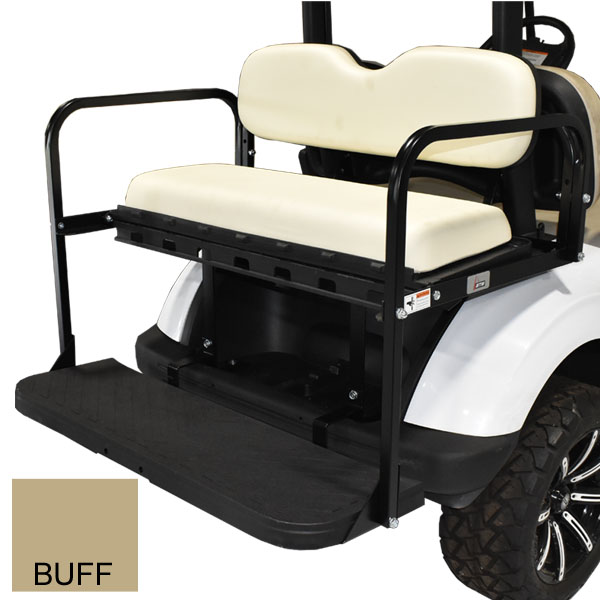 Club Car Precedent Golf Cart Rear Flip Seat Kit (2004-UP) *WHITE SEAT  CUSHIONS* - Golf Carts & Accessories Inc.