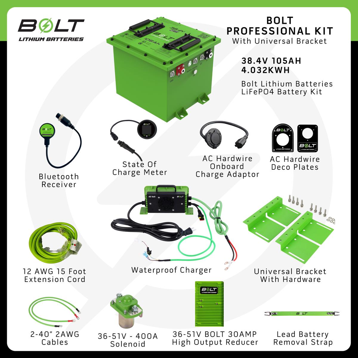 Bolt Energy Yamaha G1-G16 38V 105AH Heated Professional Battery Kit