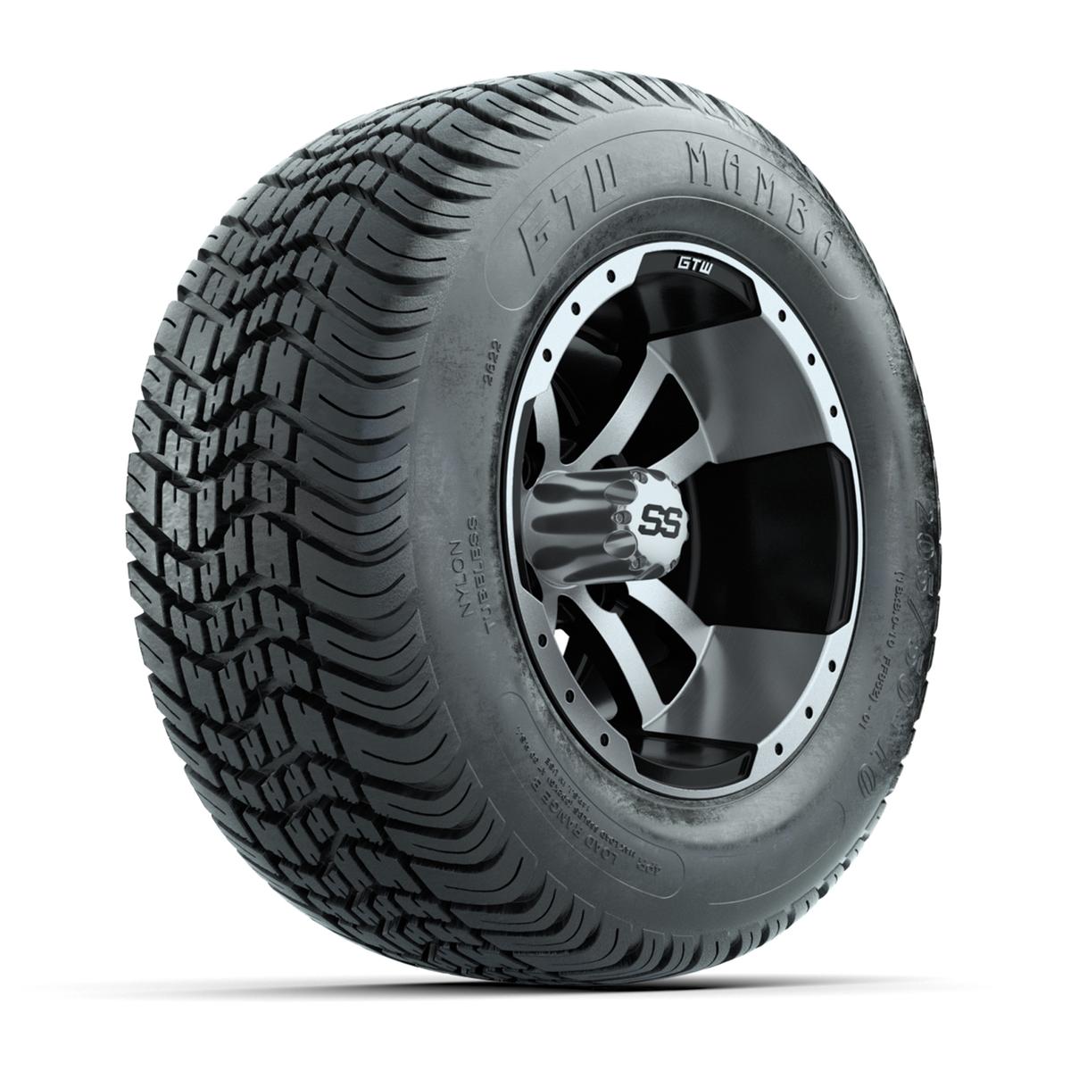 Set of (4) 10 in GTW Storm Trooper Wheels with 205/50-10 Mamba Street Tires