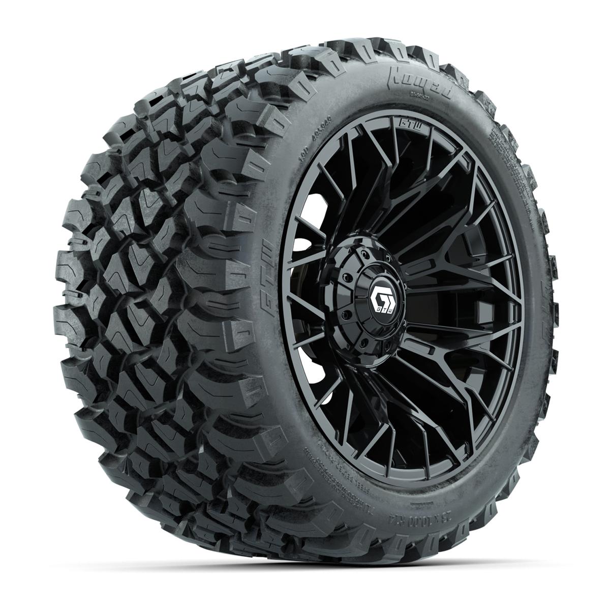 Set of (4) 14 in GTW® Stellar Black Wheels with 23x10-R14 Nomad All-Terrain Tires