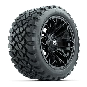 Set of (4) 14 in GTW® Stellar Black Wheels with 23x10-R14 Nomad All-Terrain Tires