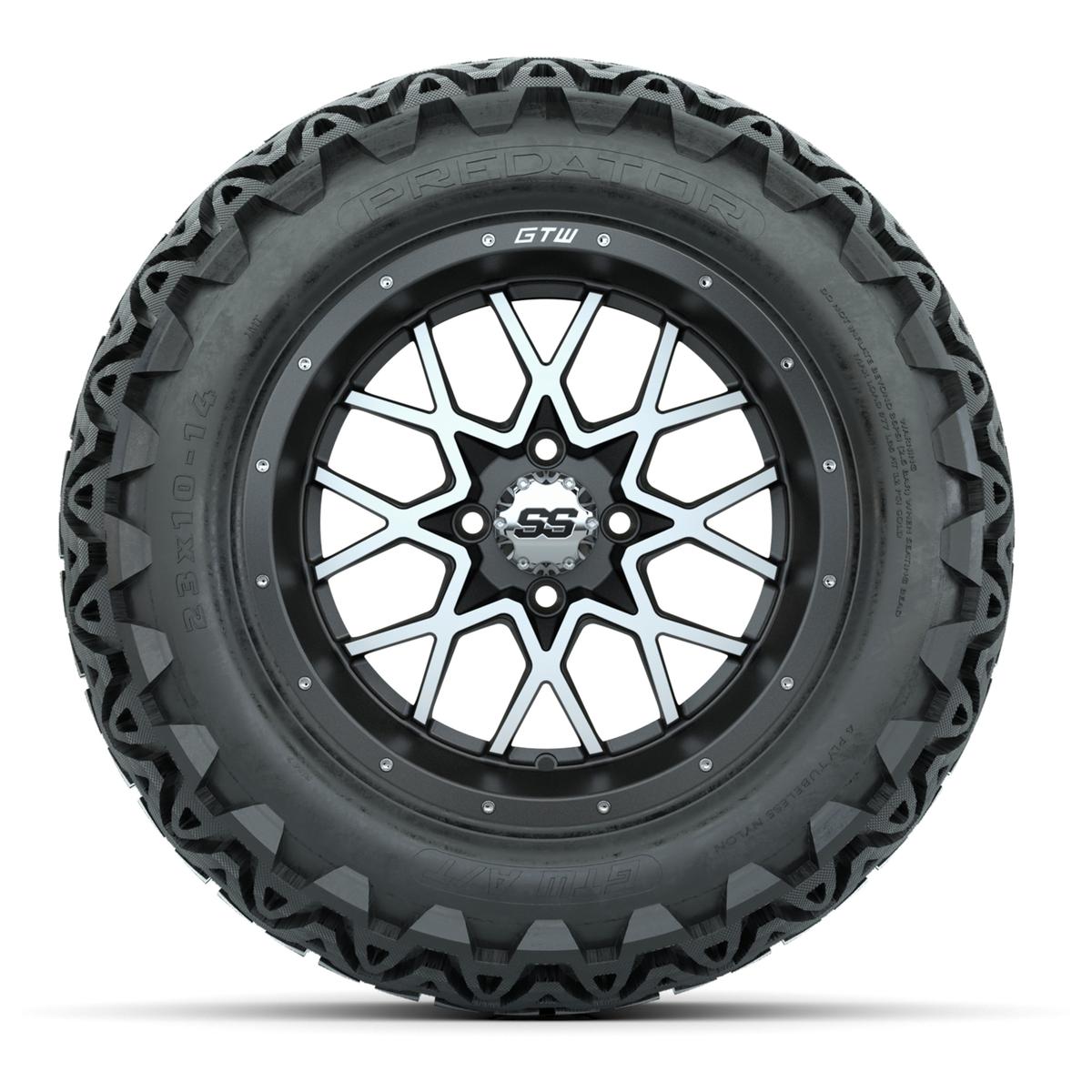 Set of (4) 14 in GTW Vortex Wheels with 23x10-14 GTW Predator All-Terrain Tires